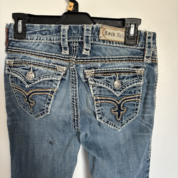 Rock Revival Denim - Rock Revival Jeans Size 26 Women's Anja Boot Denim Rhinestones Distressed Blue